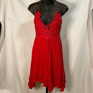 Beautiful red Free People Adela Slip Dress. Size small.